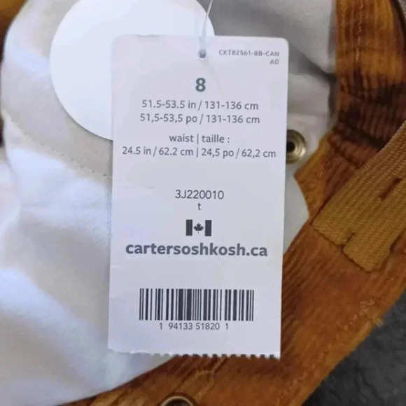 Carter’s Corduroy Light Brown Pants  Size 8 - Picture 7 of 10